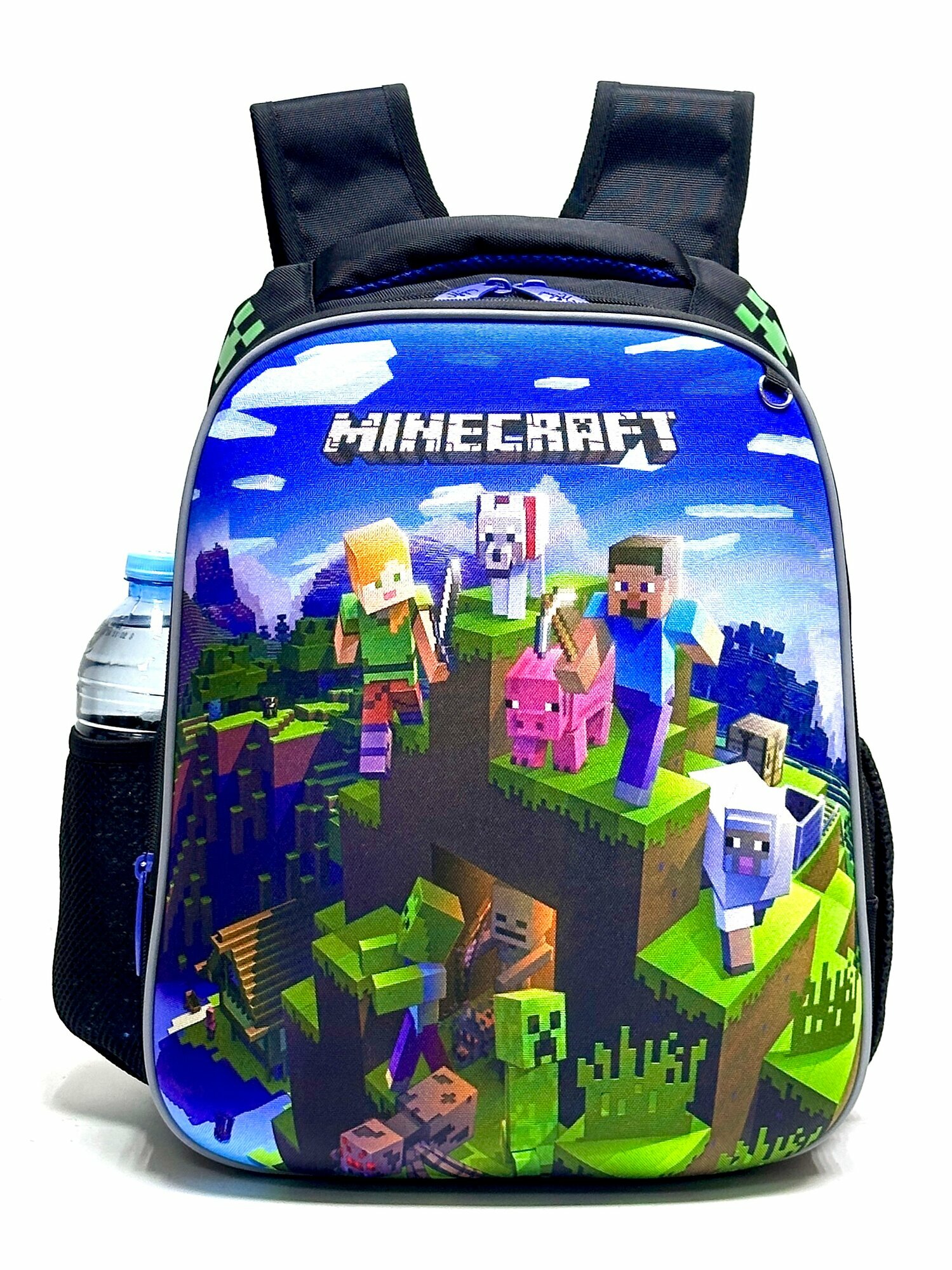 фото Рюкзак Майнкрафт, школьный с ортопедической спинкой Майнкрафт/Рюкзак для девочки с жесткой спинкой, розовый