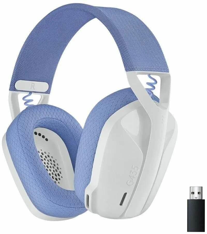 Беспроводные наушники Logitech G G435, белый/сиреневый — фото 1