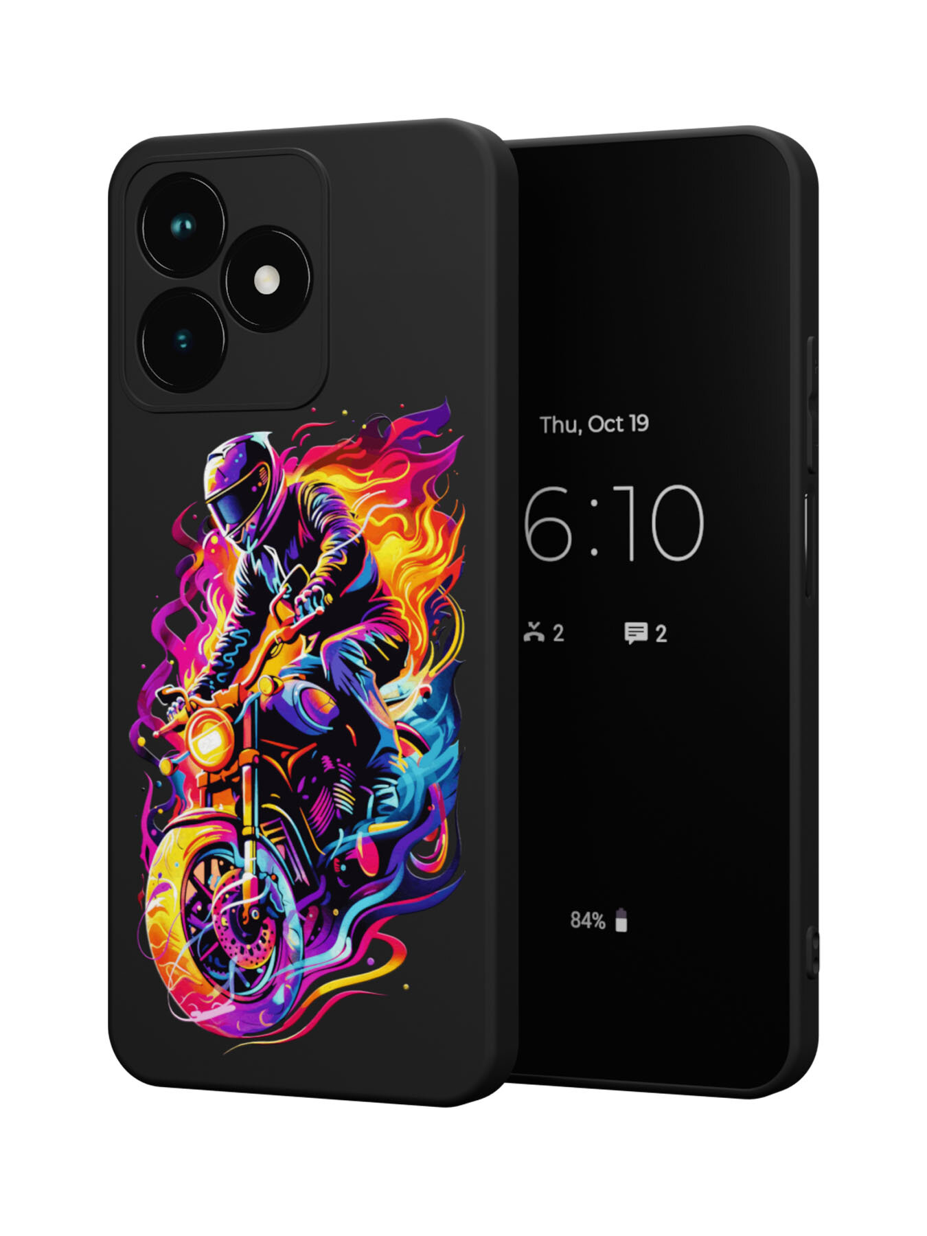 Силиконовый чехол Mcover на Realme Note 50 / Realme C51 / С53 (4G) (для Риалми Ноте 50, Риалми Ц51 и Ц53 4Джи), с рисунком Гонщик
