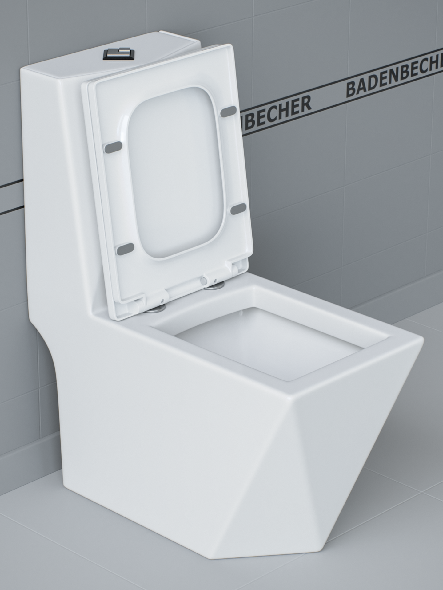 Унитаз моноблок BADENBECHER 8617AW крышка-сиденье микролифт в комплекте