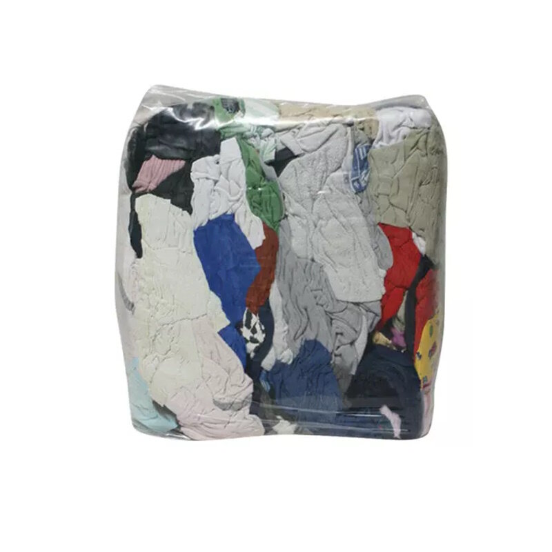 Ветошь цветной трикотаж х/б лоскуты 40-60 сантиметров брикет 10 кг