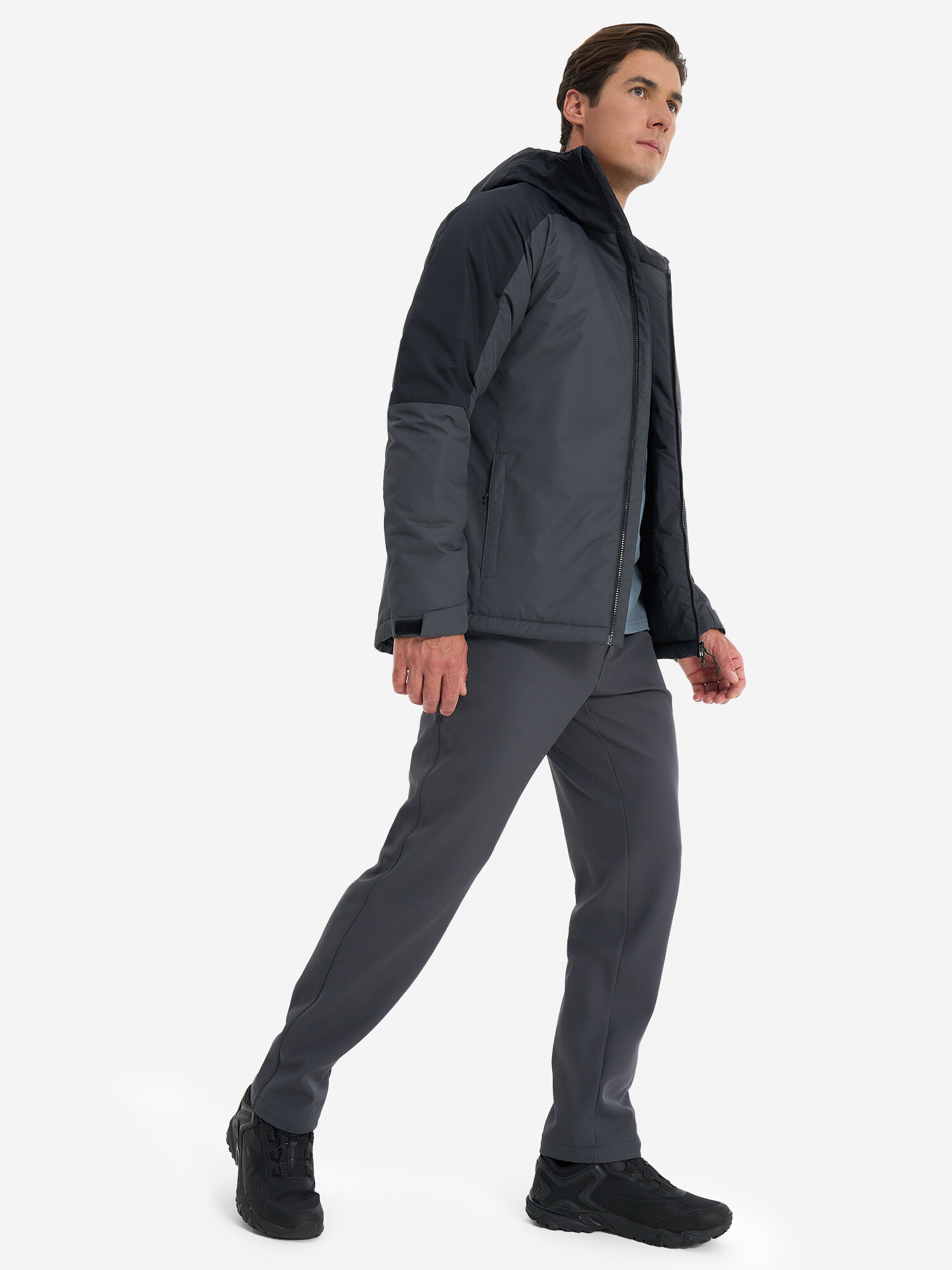 Куртка спортивная OUTVENTURE, размер 52, серый/черный — фото 1