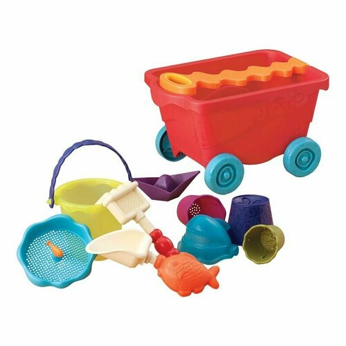 Тележка с игровым набором для песка BToys Battat красная 6240₽