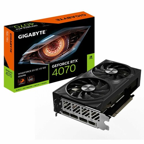 Видеокарта Gigabyte RTX4070 WINDFORCE 2X OC V2 12GB GDDR6 192bit 3xDP HDMI 2FAN RTL 6829300₽