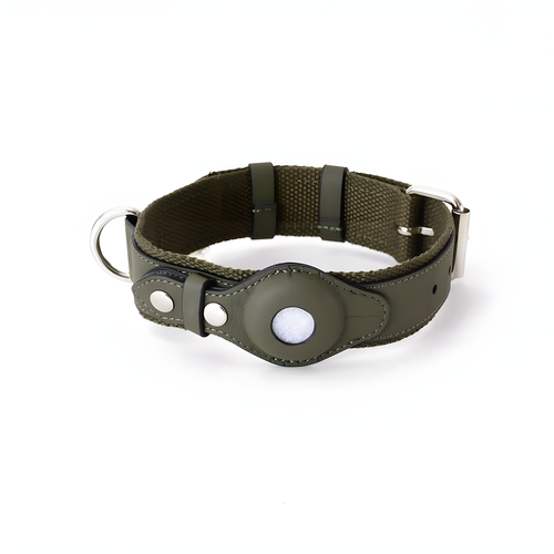 Ошейник для собак Loudik с возможностью установки GPS-трекера, размер L, dark green