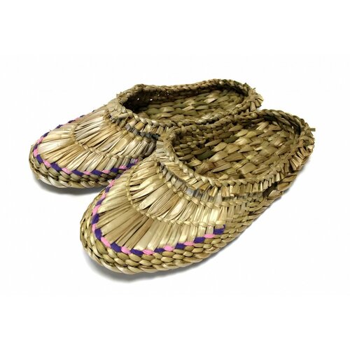 Лапти женские WoodFun из камыша для бани и дома размер 39-41 ручная работа 30x15x7 см 1190₽