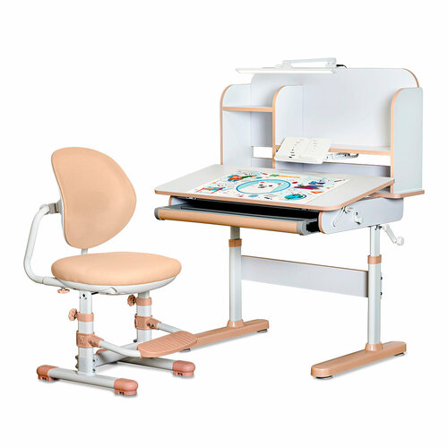 Растущий стол парта и стул детский набор Ergokids Umba XL BD-39 персиковый 25745₽