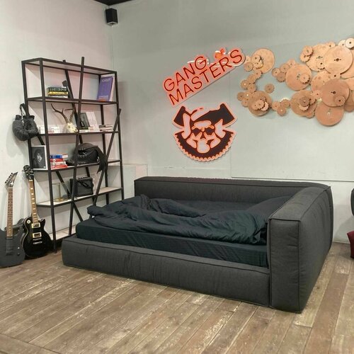 Односпальная кровать Онда для дома для дачи угол справа графитовая рогожка Банда Мастеров Россия 97020₽