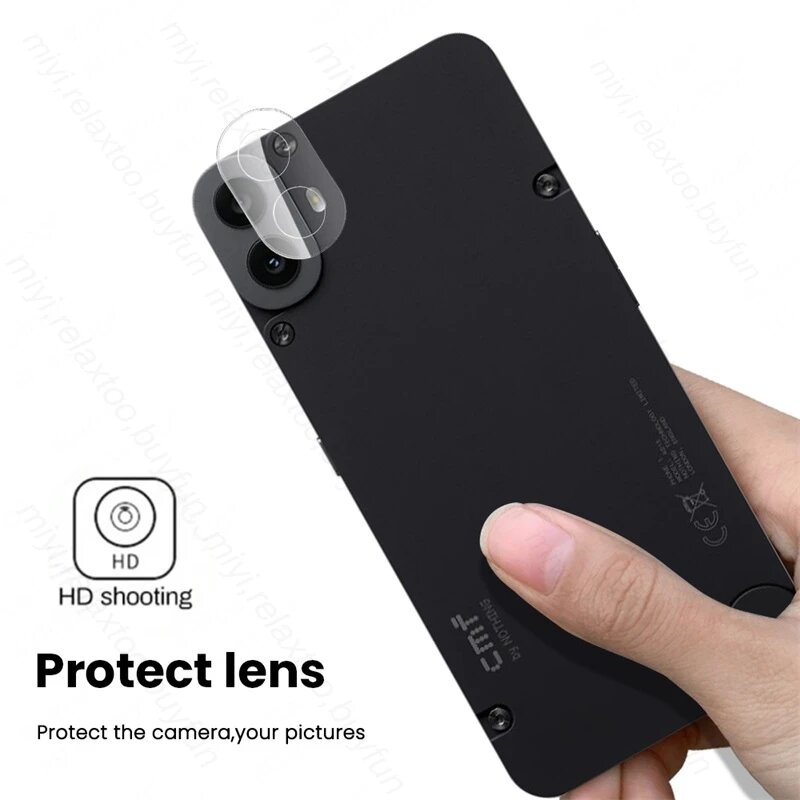 Чехол CMFPhone1, 2 шт, HD прозрачное 3D-стекло, защита камеры для Nothing CMF Phone 1 Phone1 CMF1, изогнутая крышка объектива на Nathing CMFPhone 1, 2PCS-3D Lens Glass, For CMF Phone 1 5G — фото 1