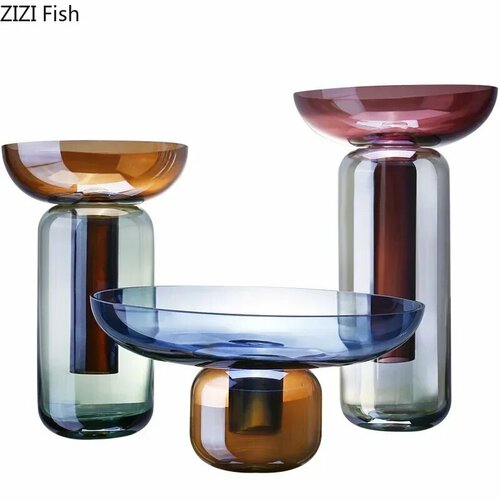 фото Стеклянная градиентная ваза zizi fish, b nova home textile