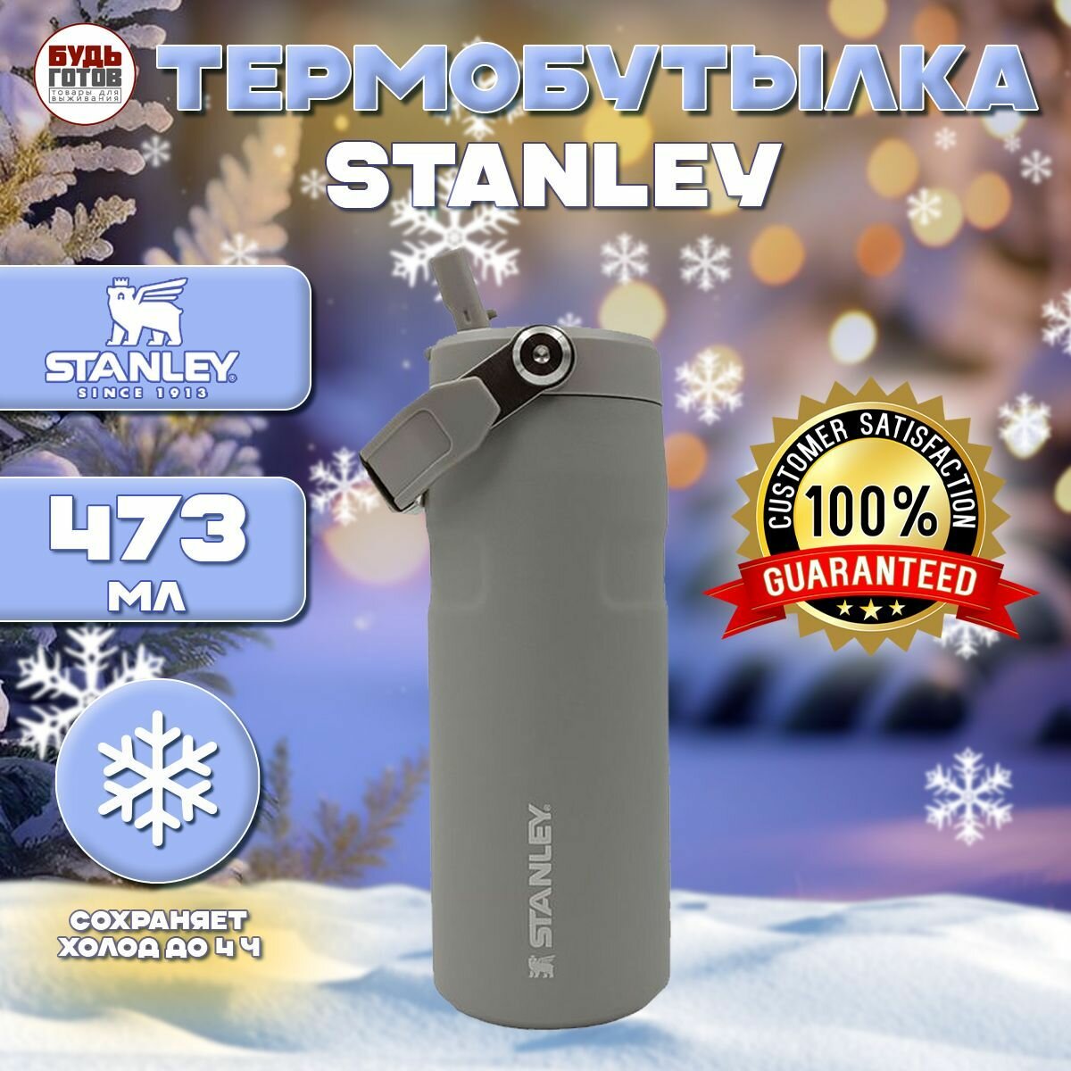 Термобутылка Stanley aerolight iceflow bottle 473 мл термокружка