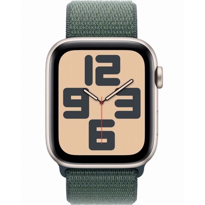 Умные часы Apple Watch Series SE Gen 2 40 мм Starlight Aluminum Case with Lake Green Sport Loop, зеленый — фото 1