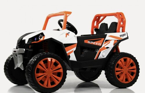 Изображение товара Детский электромобиль F888FF оранжевый с дистанционным управлением, двухместный