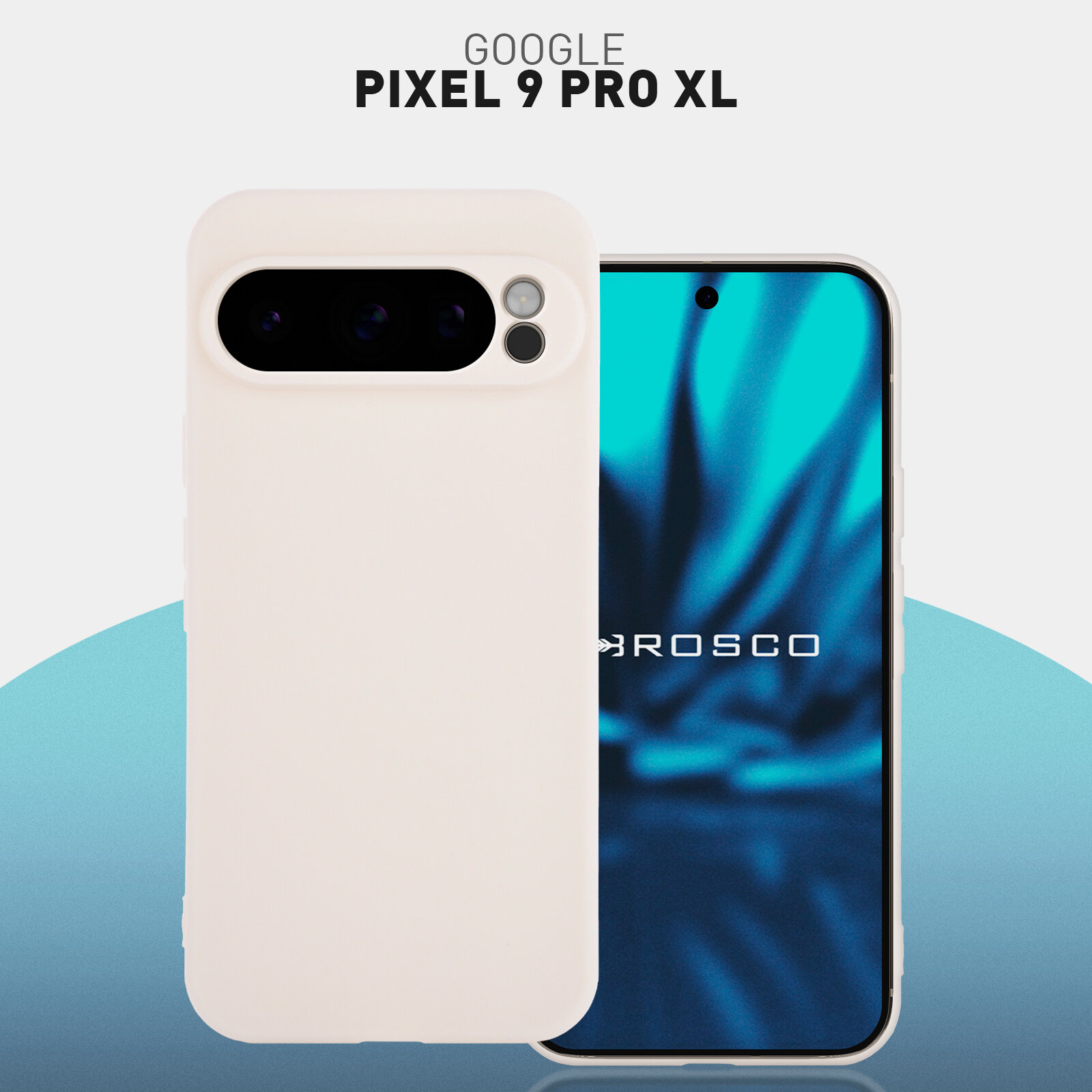 Матовый силиконовый чехол Rosco на Google Pixel 9 Pro XL (Гугл Пиксель 9 Про ХЛ), тонкий, теплый серый под цвет телефона