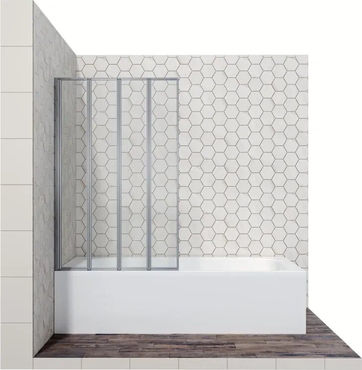 Шторка для ванны Ambassador BathScreens 90x140 16041110L профиль хром стекло прозрачное левая