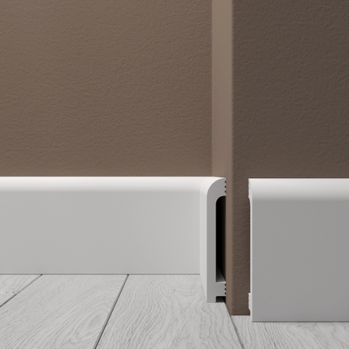 Изображение товара Плинтус напольный 80х13 мм (14 метров) Premium белый ударопрочный повышенной прочности под покраску - 7 шт