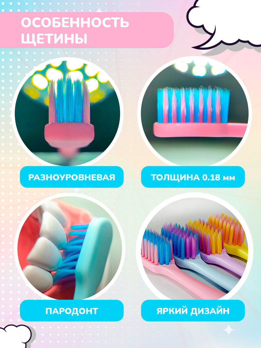 Изображение Зубная щетка для подростков Fazzet TEENS Bubble Gum 10+, розовая