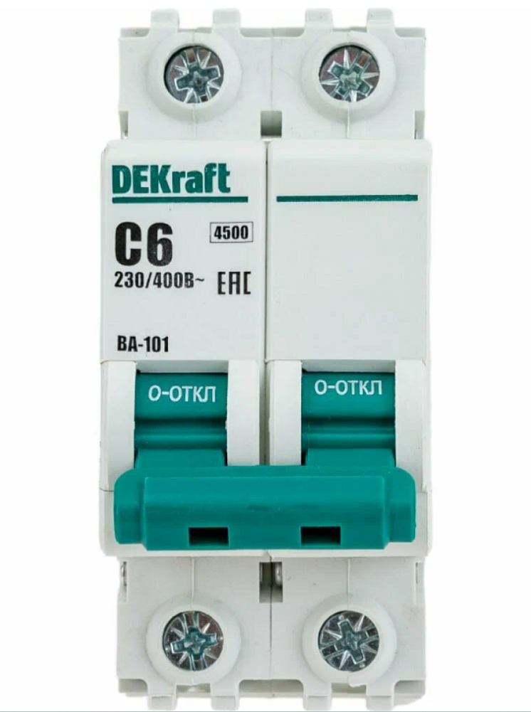 Автоматический выключатель DEKraft ВА101-2P-006A-C 11064DEK — фото 1