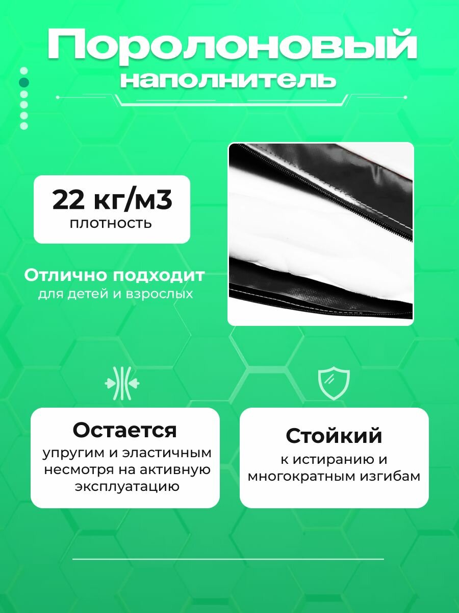 Мат гимнастический 1*2*0,1 м, прочный ПВХ + поролон 22 кг/м3 — фото 1