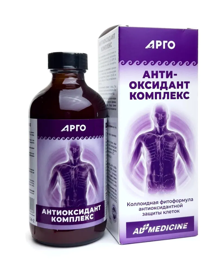 Картинки Антиоксидант Комплекс, коллоидная фитоформула антиоксидантной защиты клеток организма, 235 мл (ЭД Медицин, АРГО)