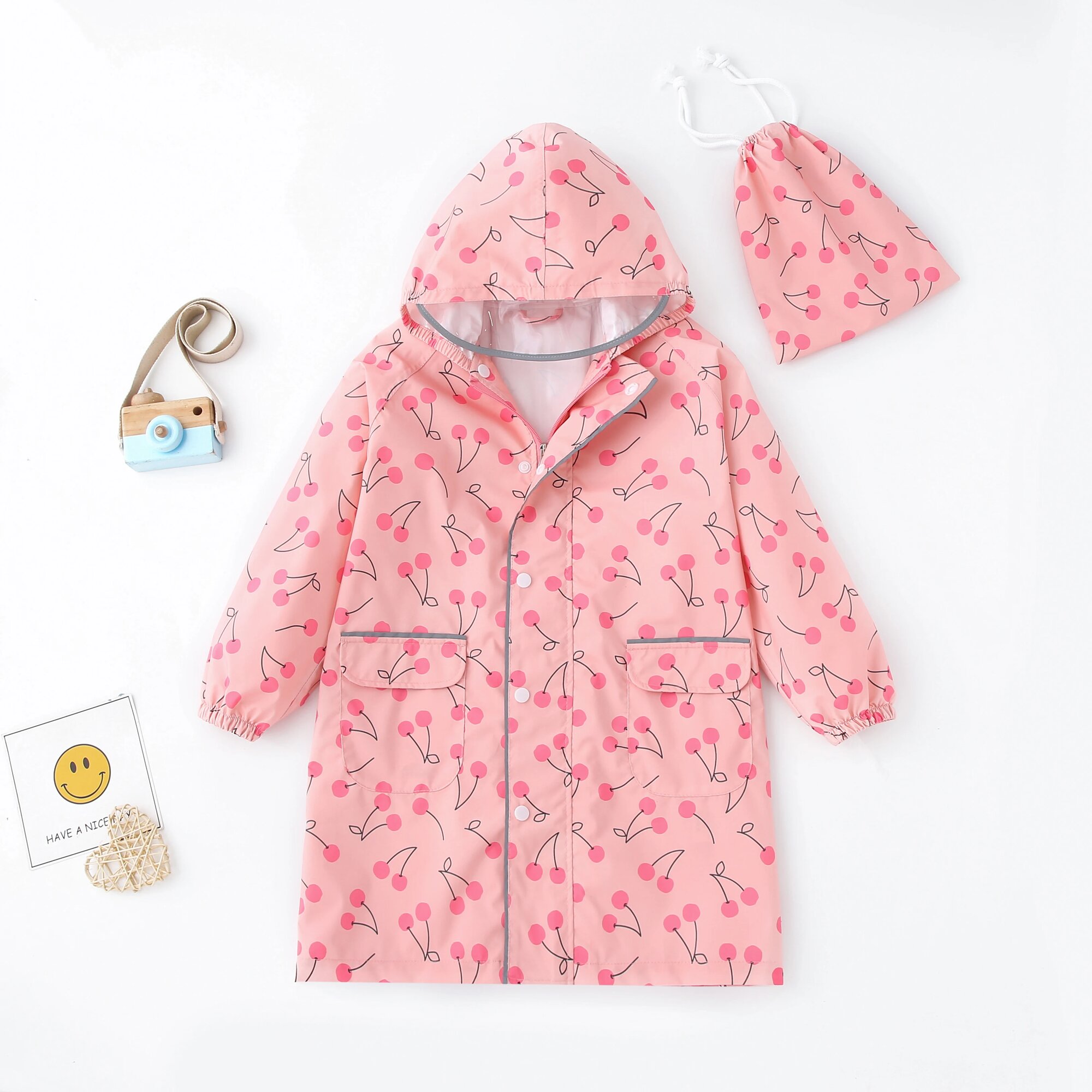 Плащ-дождевик размер S розовый