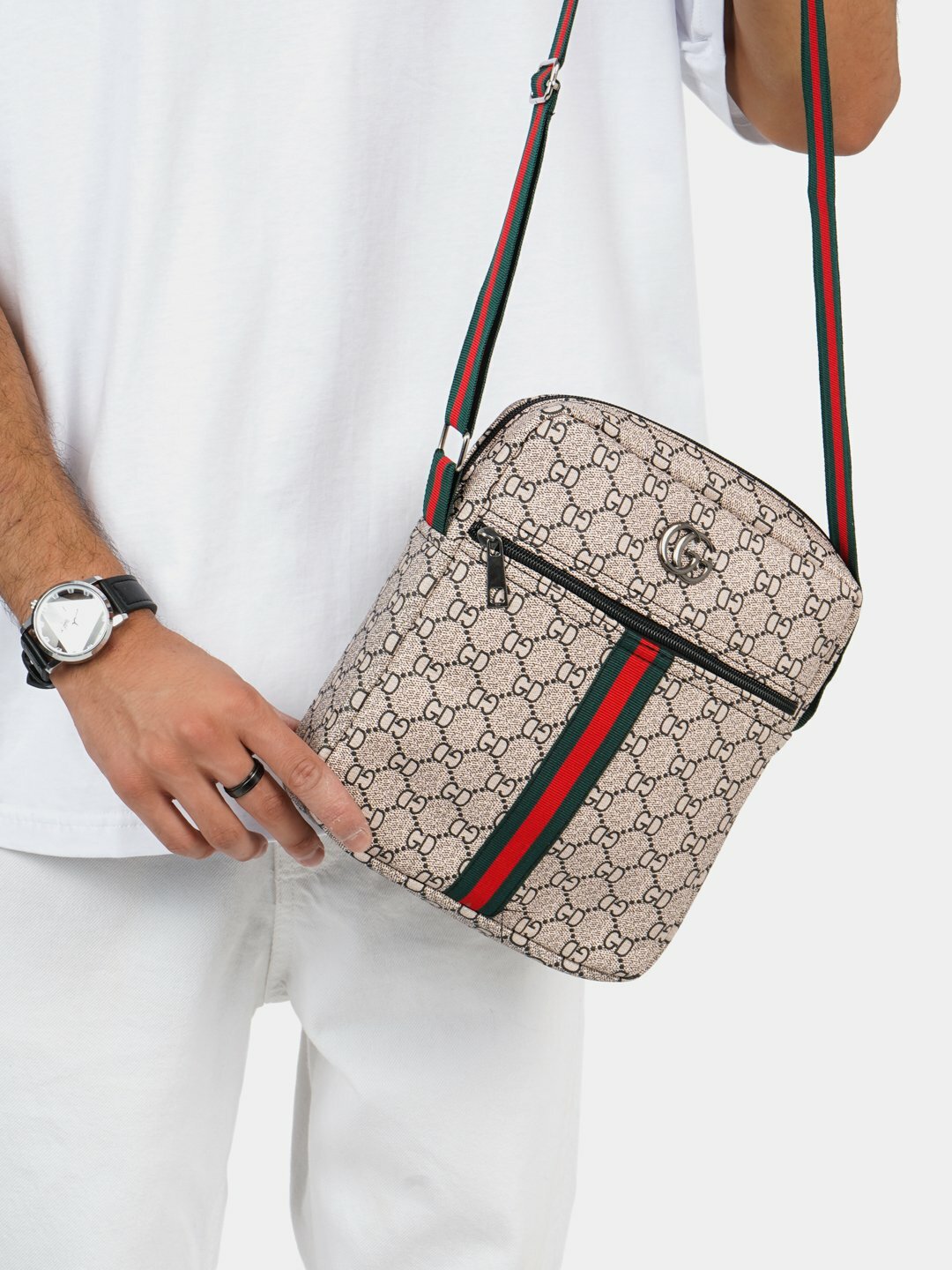 Сумка  сумка классическая GUCCI, фактура матовая, бежевый