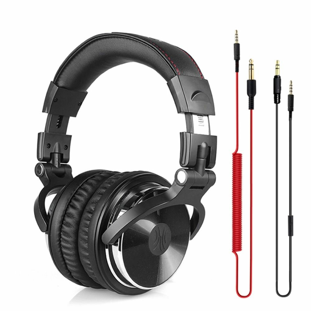 Наушники OneOdio Pro-10 накладные складные проводные с микрофоном чёрные