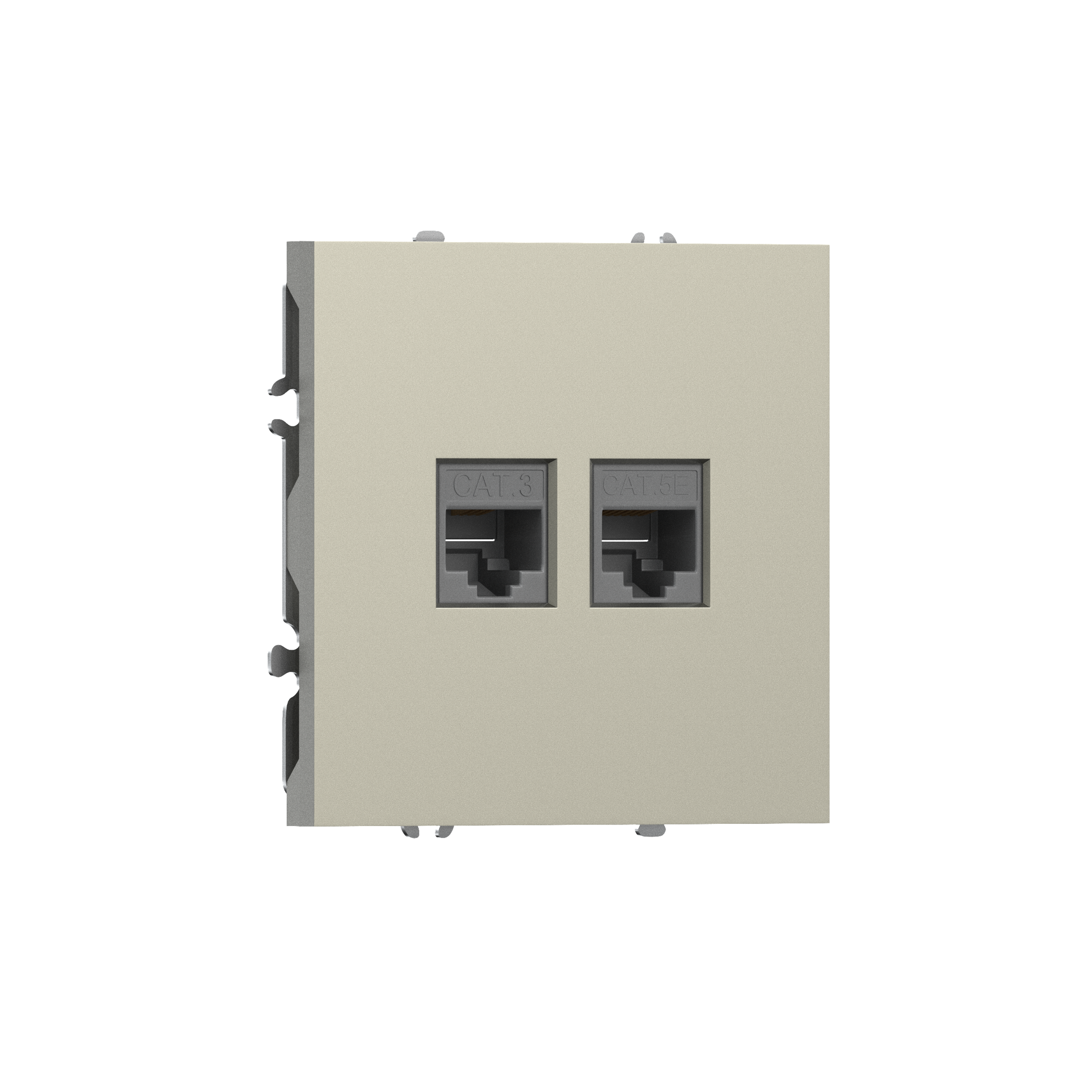 Розетка RJ11 + RJ45 cat.5 2 выхода (телефон + компьютер) цвет шампань серия S08 Donel