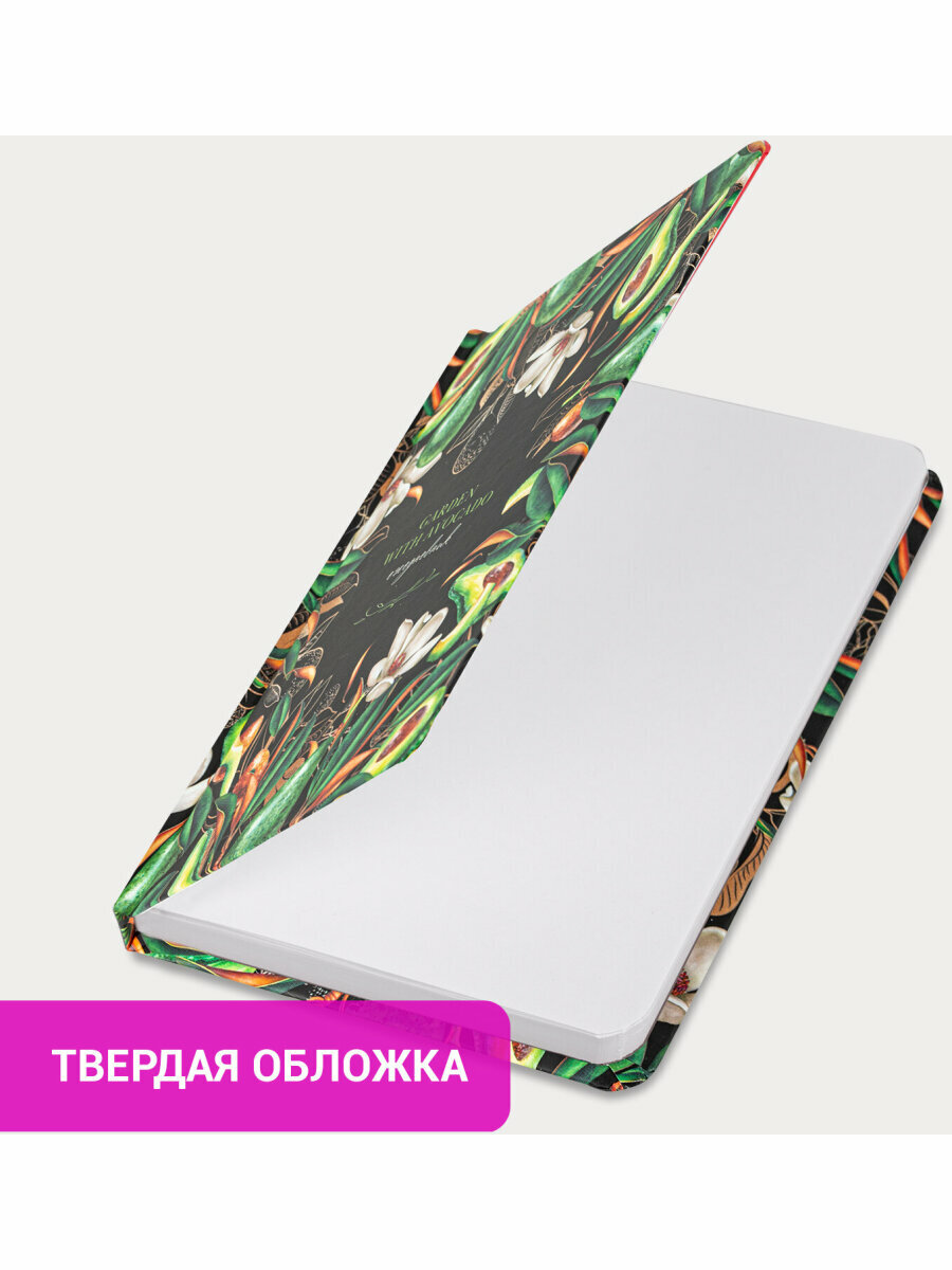 Ежедневник-планер (планинг) / записная книжка / блокнот недатированный с резинкой, Формат А6 (109х148 мм) Brauberg твердый переплет 128 листов, Авокадо — фото 1