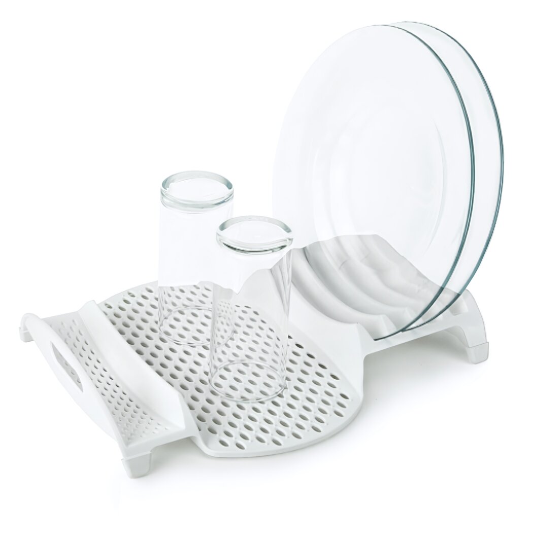 Сушилка настольная VERDE «VERONA» для посуды белая, компактная, 3 отсека