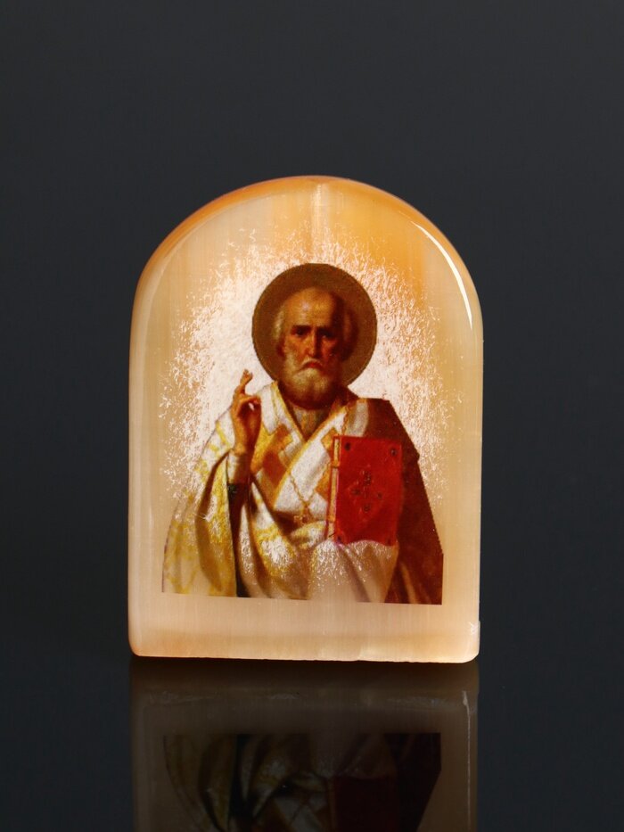 Икона настольная «Николай Угодник» 6×5 см селенит