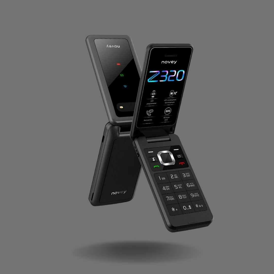 Мобильный телефон Novey Z320 GSM, раскладной, 2 SIM, Bluetooth, серебристый — фото 1