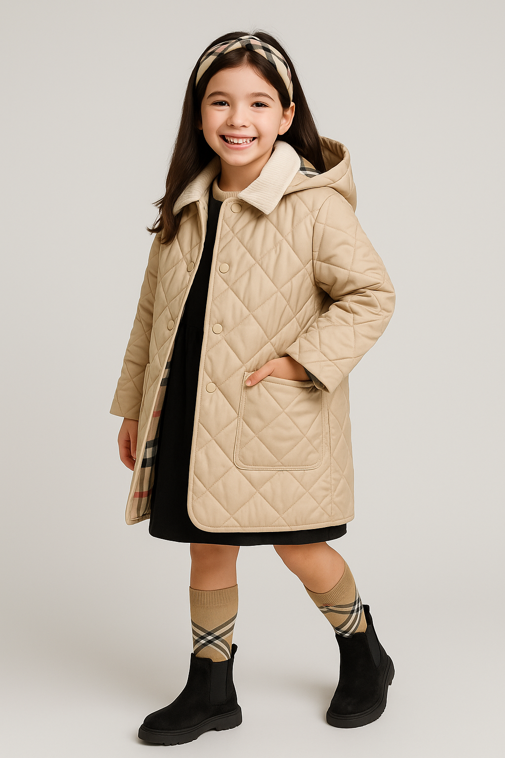 Пальто BURBERRY 152, размер 152, бежевый