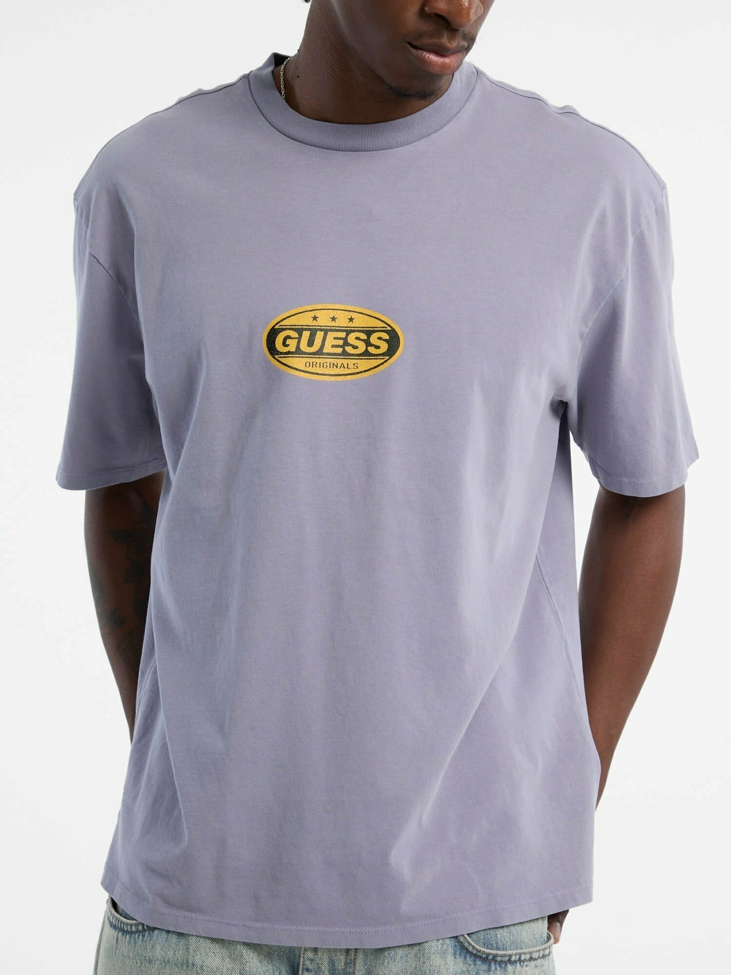 Футболка GUESS, размер L, лавандовый — фото 1