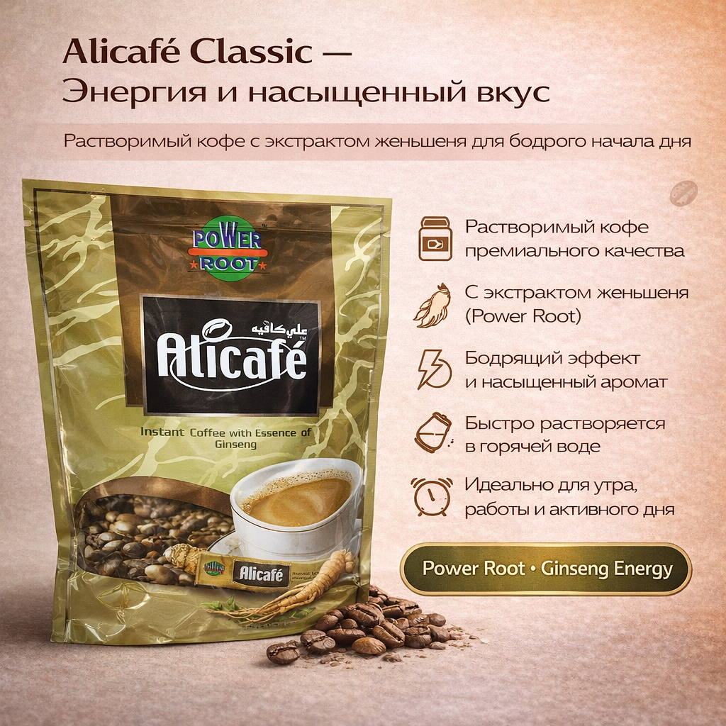 Растворимый кофейный напиток Alicafé Indulgence, Classic, 3 в 1