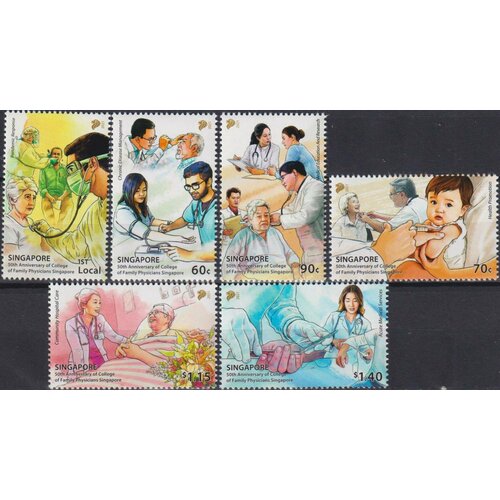Почтовые марки Сингапур 2021г. 50 лет Колледжу семейных врачей Сингапура Медицина, Врачи MNH
