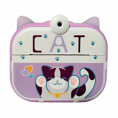 Детская камера Kid Joy Cat Print Cam с печатью, 2,4' экран, 1 линза,180°, (P13) - фиолетовая