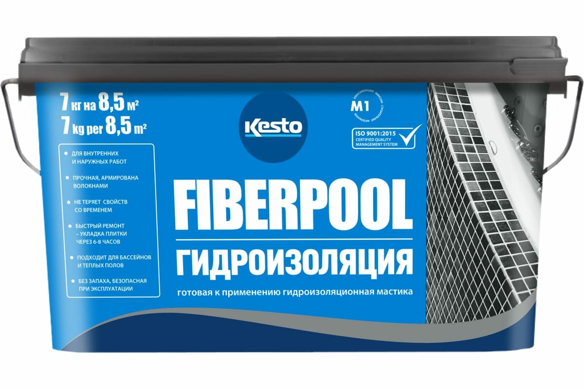 гидроизоляция KESTO Fiberpool полимерная 7кг, арт.T3723.300. - фото №5