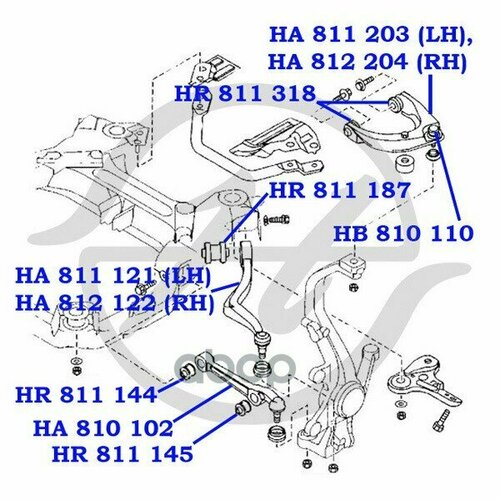 Рычаг Передней Подвески, Нижний, Задний, Правый 6 Gg 2002-2008, 6 Wagon Gy 2002-2008 Hanse арт. HA812122