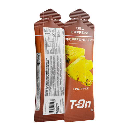 Энергетический углеводный гель с кофеином T-On набор 3 шт вкус Ананас