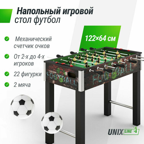 фото Игровой стол unix line футбол кикер, 122х64 cм