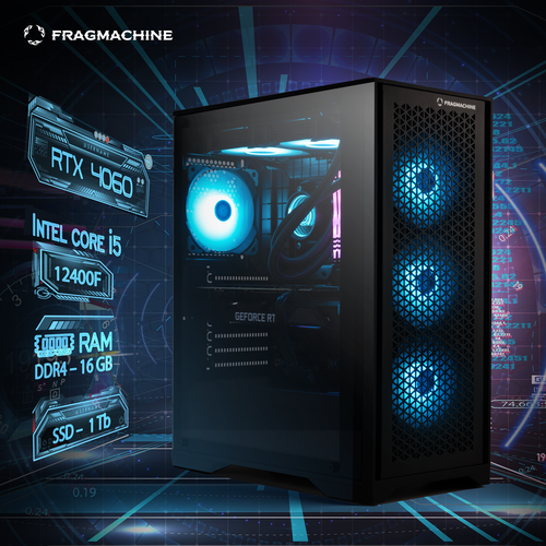 Игровой компьютер Fragmachine Liquid 5107 (i5-12400F, 16GB DDR4, SSD 1Tb, RTX 4060, noOS)