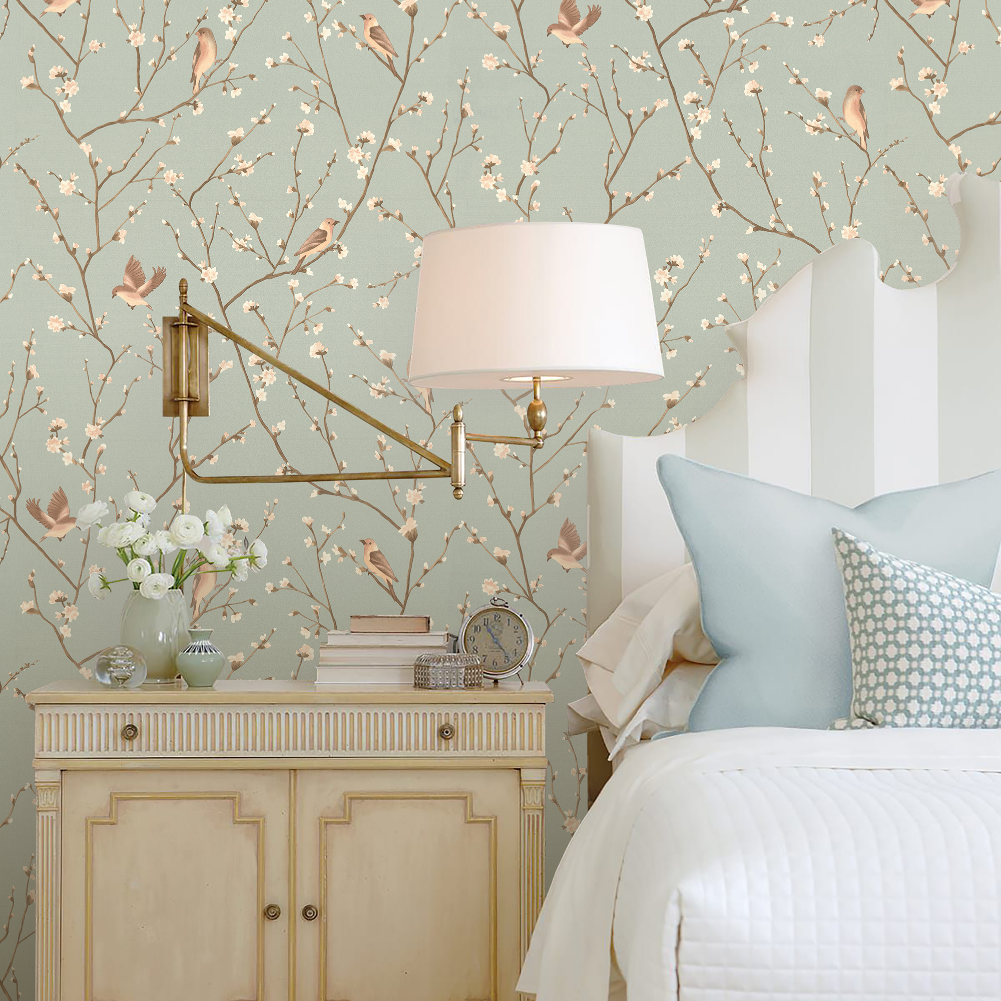 Обои флизелиновые Deco-Deco Julie зеленые 1.06 м DD6032-04 - фото №2