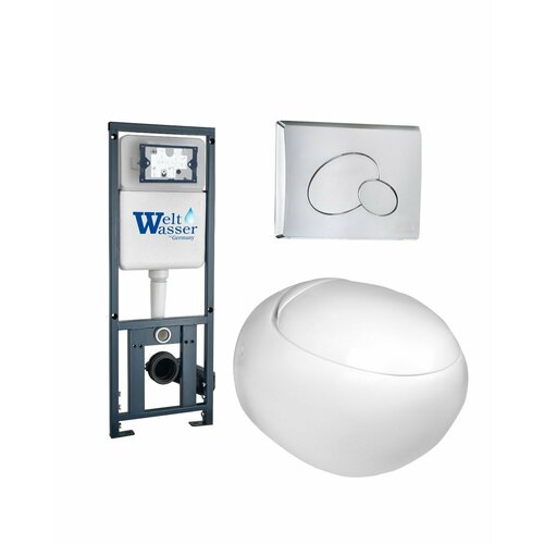 Унитаз с инсталляцией Weltwasser MARBERG 410 + JECKENBACH 004 GL-WT + MAR 410 RD GL-WT