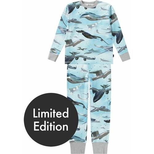 фото Лонгслив molo, размер 116, голубой, серый