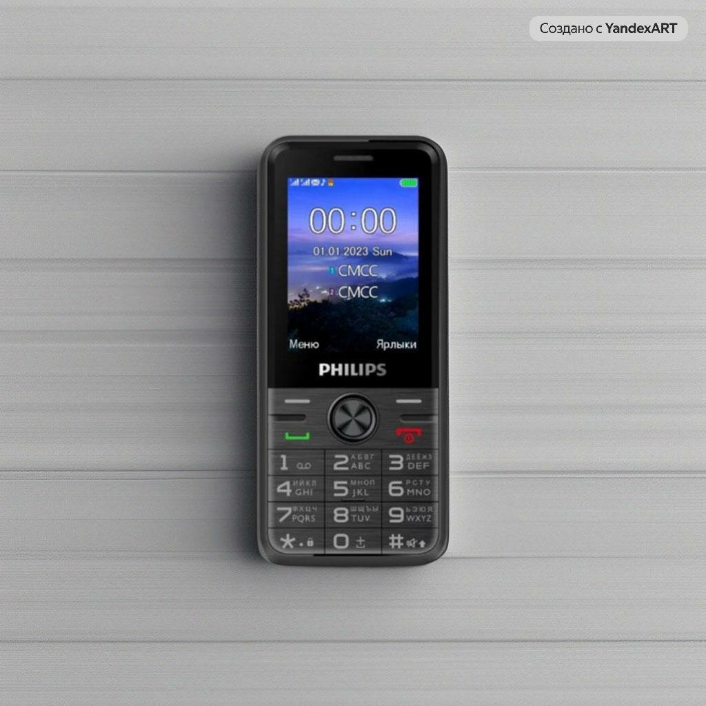 Телефон Philips Xenium E6500, 2 nano SIM, черный