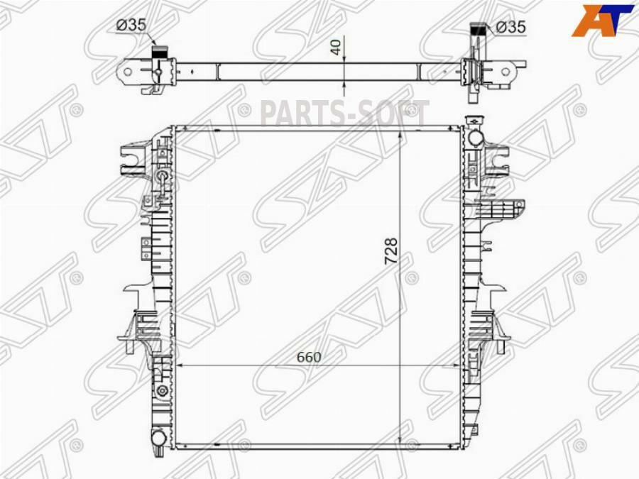 SAT NS0014-1 Радиатор Infiniti QX56 10-13 / Nissan Patrol 10-19