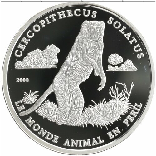 Клуб Нумизмат Монета 1000 франков Конго 2008 года Серебро Сохранение животного мира