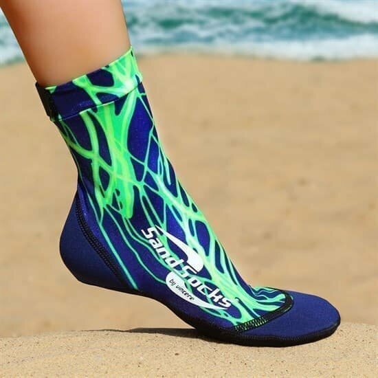 (2XS) Vincere SAND SOCKS GREEN LIGHTNING Носки для пляжного волейбола Синий/Зеленый