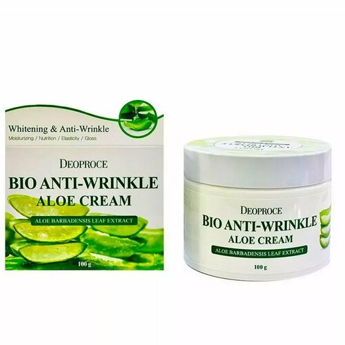Крем для лица Deoproce Bio Anti-Wrinkle Aloe Cream с экстрактом алоэ, 100 мл